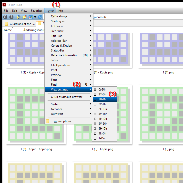 What is the 3B Dir Quad File Explorer view